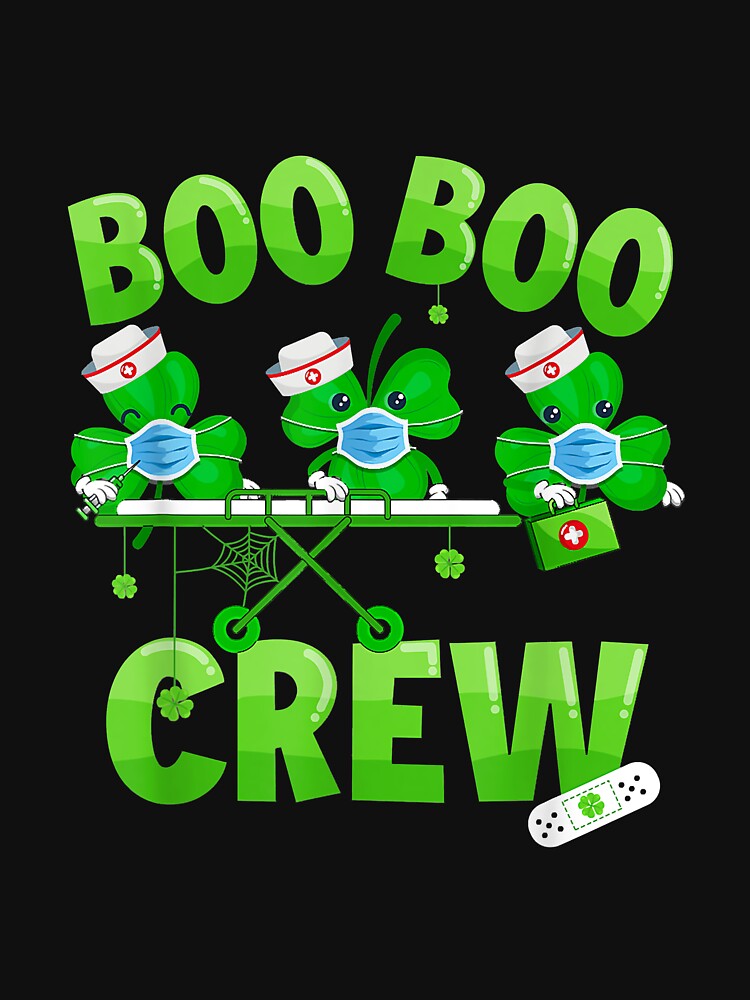 Boo Boo Crew Nurse St Patrick's Day Shamrock Face Mask Nurse by AnitaJGreenspan