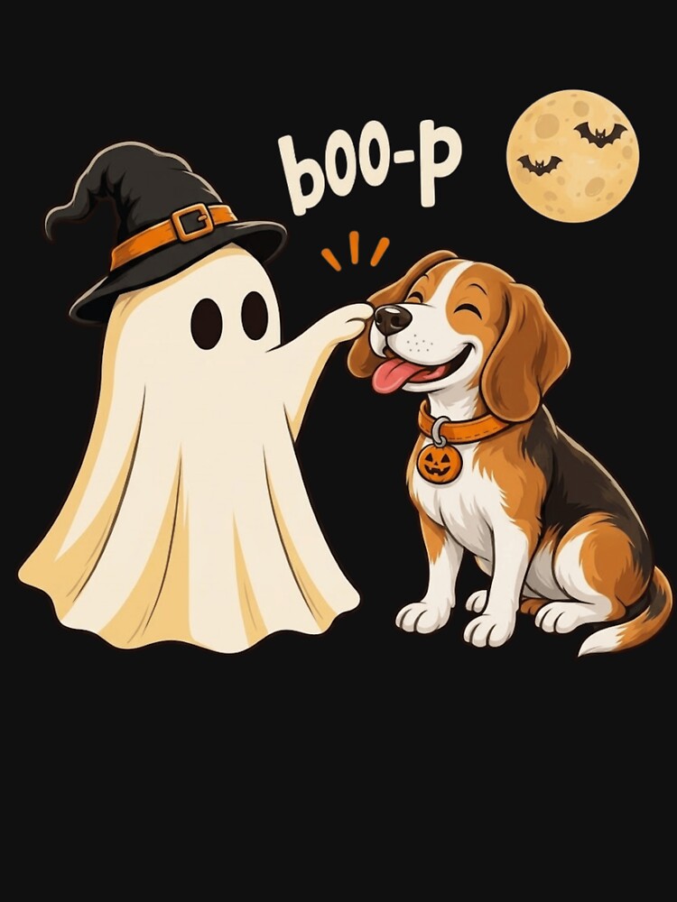 Boo-p Cute Ghost Booping Beagle Dog Nose Funny Halloween Pet by haitrieuic96