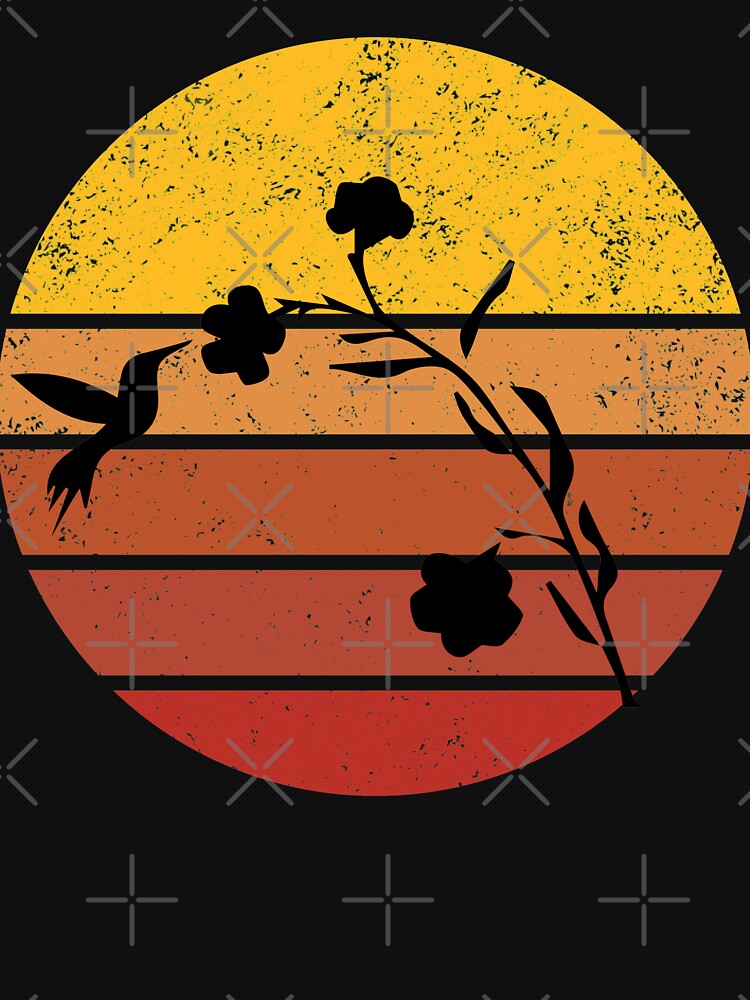 Hummingbird Vintage Sunset Trendy Animal Silhouette by VintagePathway