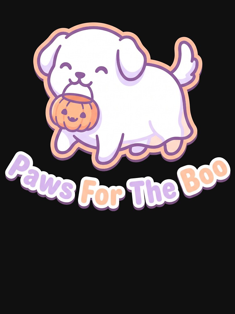 Paws For The Boo Cute Ghost Dog Puppy Halloween Pumpkin by TeNovaStudio ⭐⭐⭐⭐⭐