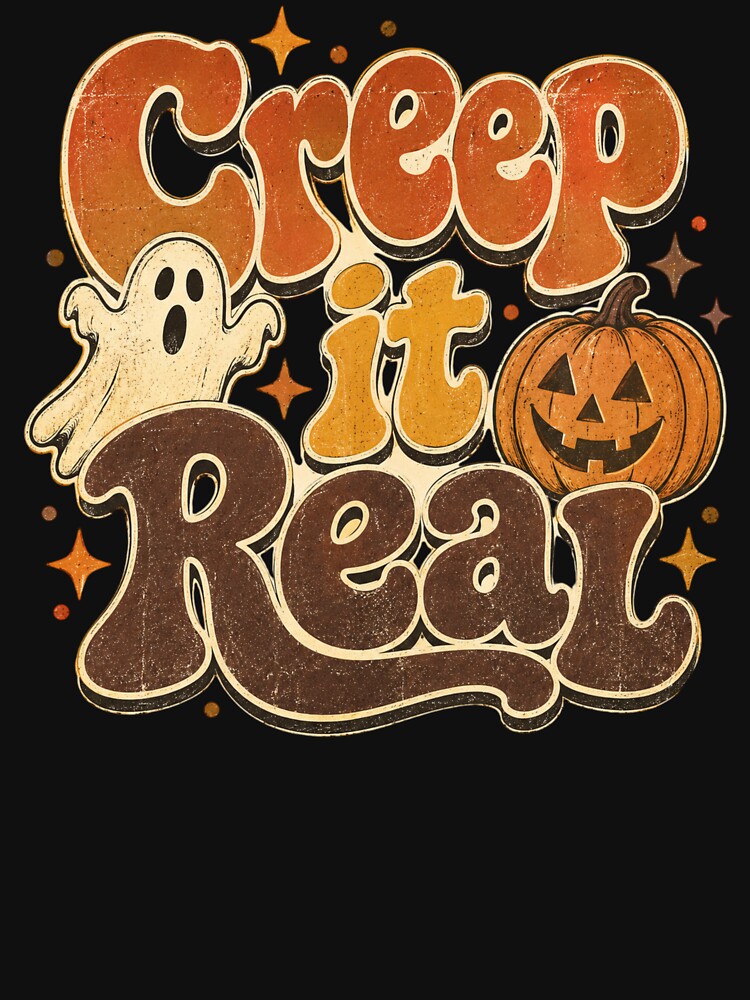 Creep It Real Retro Halloween Ghost and Pumpkin by LOL-N-LIFESTYLE