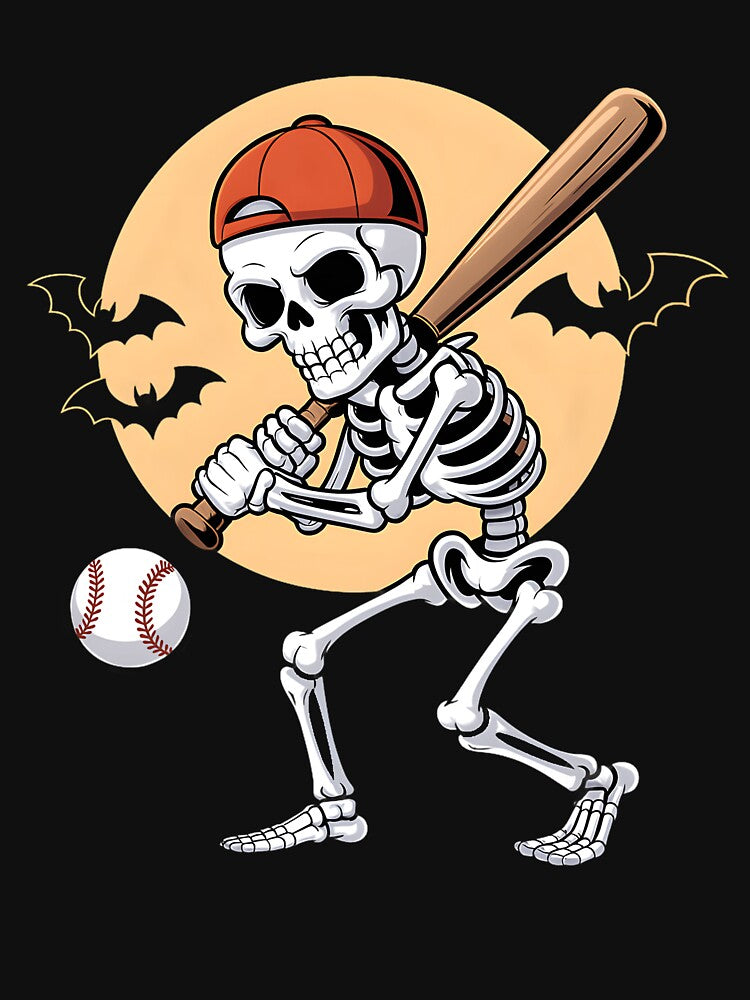 Skeleton Baseball Player Halloween Boys Men Kids Spooky by clothesy7