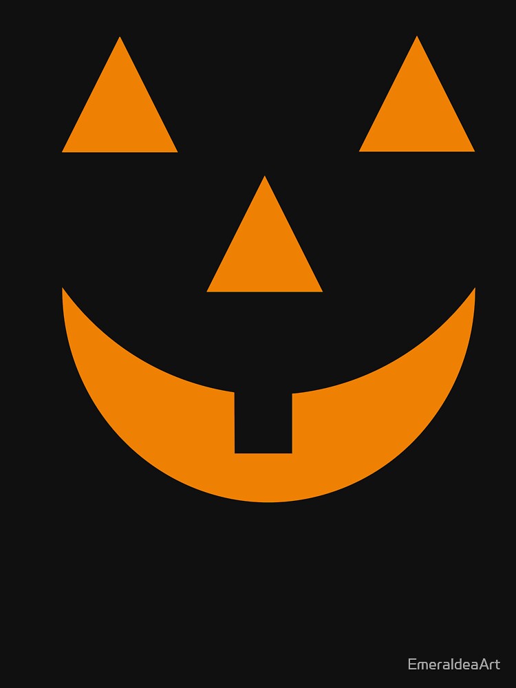 Orange color Simplistic Pumpkin Face - halloween outfit by EmeraldeaArt