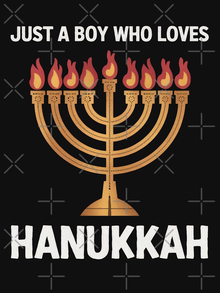 Hanukkah Boy Menorah Jewish Holiday Festival of Lights by Hananiah Merch