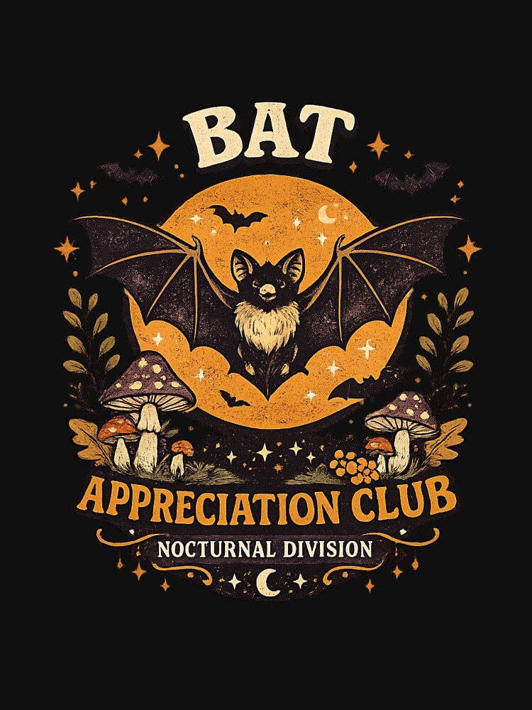 Bat Appreciation Club | Retro Vintage Halloween Bat T-Shirt by TAGITG111