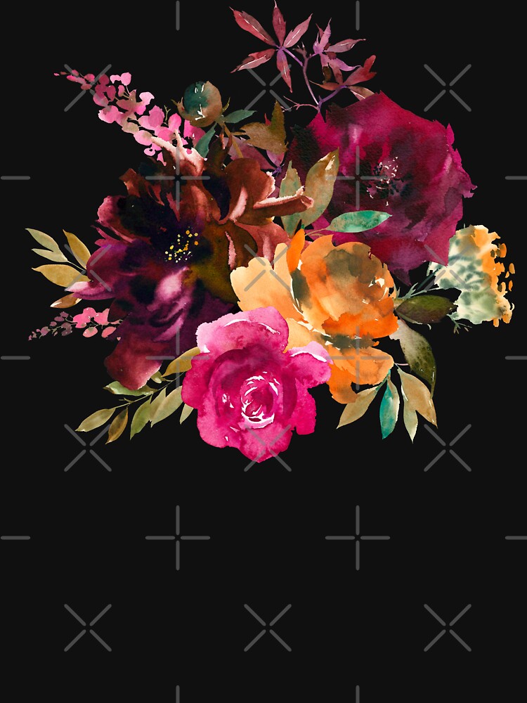 Fall Burgundy Pink Orange Rose Floral by BeeZBeez