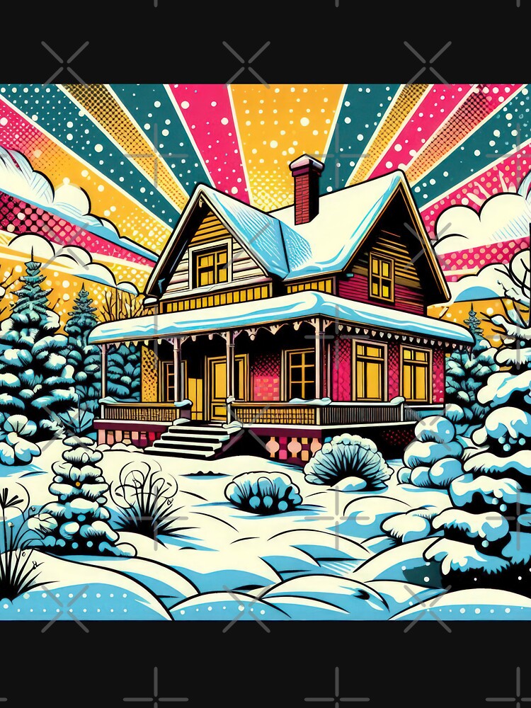 Christmas Vintage house with snow,Christmas landscape,christmas retro,Christmas Vintage by Expressions-Sel