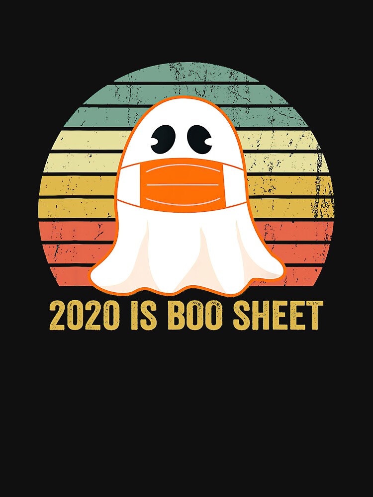 2020 Boo Sheet Funny Ghost in Mask Vintage Halloween Costume by EvanMcguinness