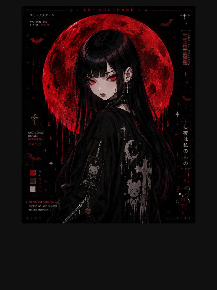 Crimson Moon Gothic Anime Vampire by HeyChickasClubX