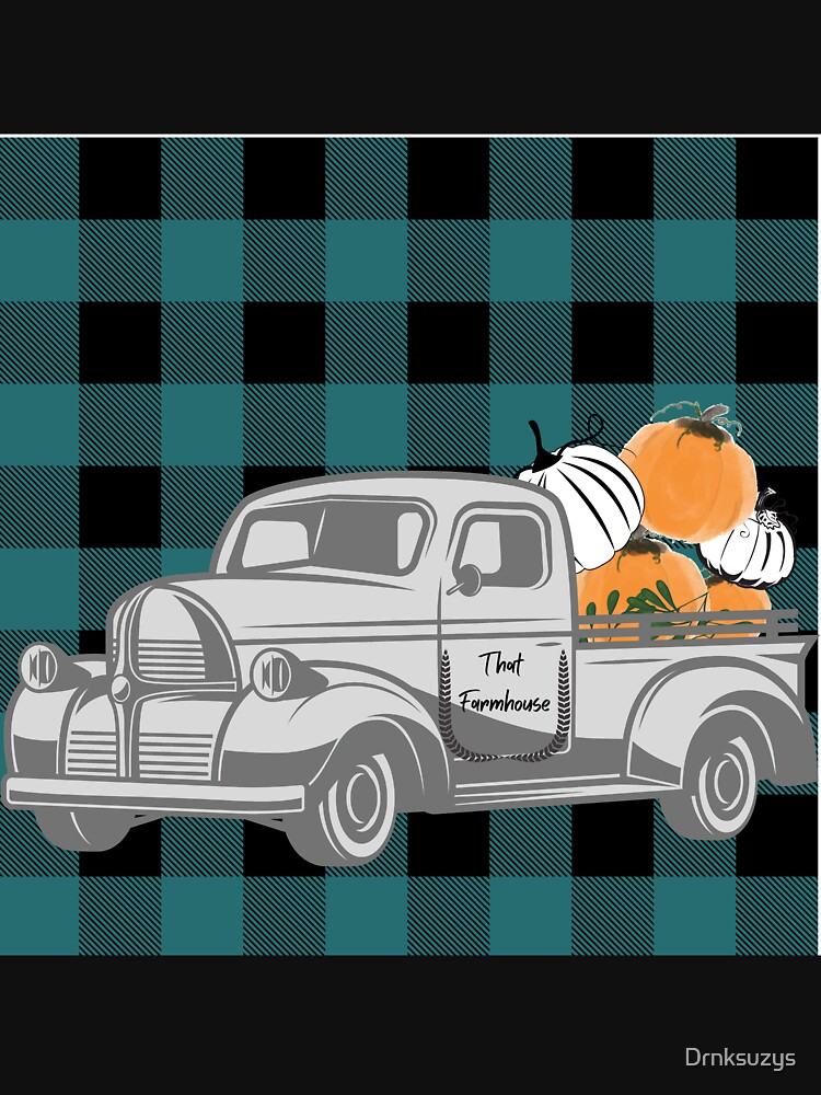 Farmhouse Plaid Vintage Truck Pumpkin That Farmhouse by Drnksuzys