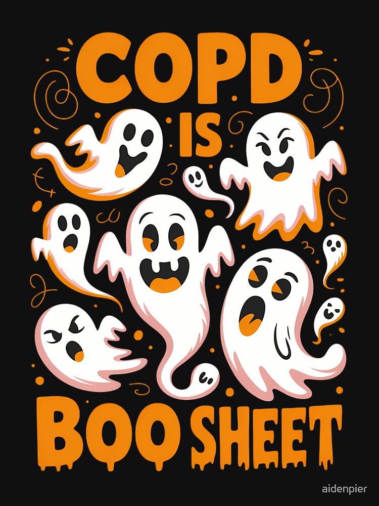 COPD is Boo Sheet Orange Boos Funny Halloween Ghost by aidenpier