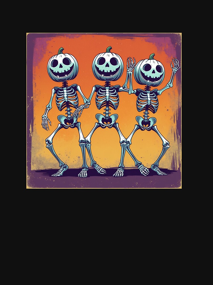 Retro Skeleton Dance Party Halloween by Almond Paper Co.