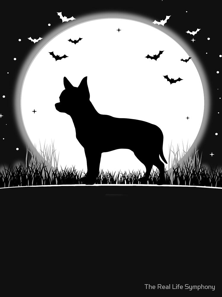 Chihuahua Dog – Halloween Moon Silhouette by The Real Life Symphony