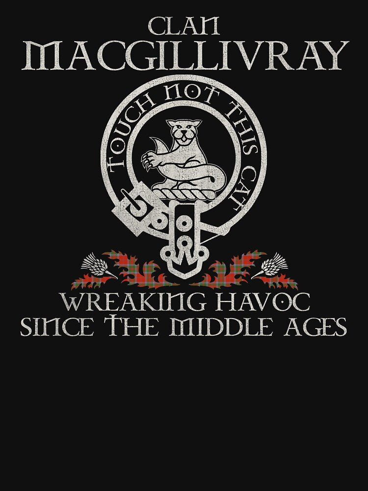Clan Macgillivray crest Scottish surname tartan Thistle vintage by Clan1093