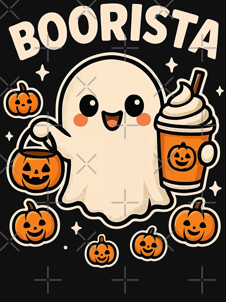Boorista – Cute Ghost Barista Halloween Coffee Pun Design by Victor Shadehorn