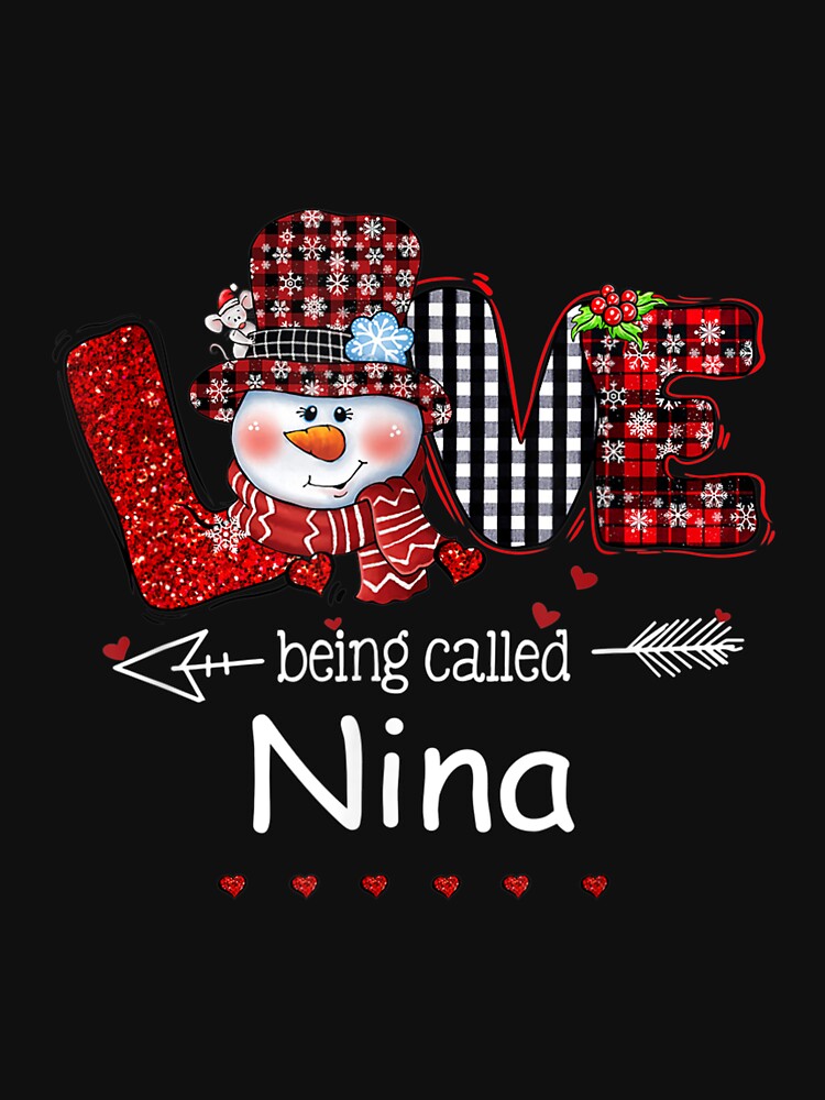 Love Being Called Nina Snowman Christmas Red Plaid by 77tara
