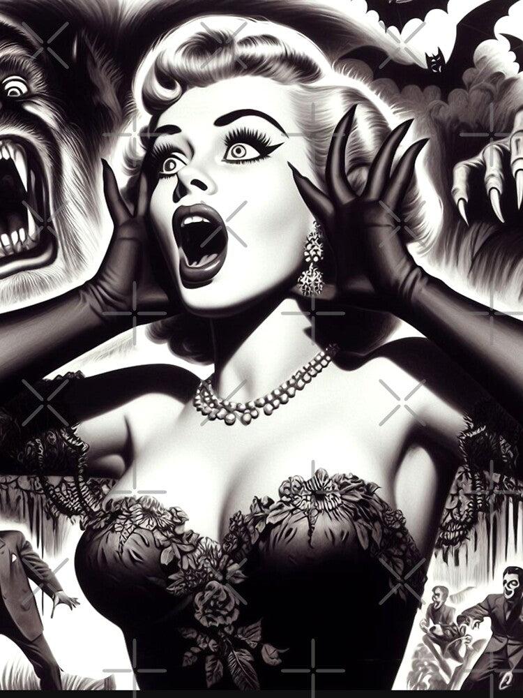 Vintage Creepy Horror Girl by PulpVintage