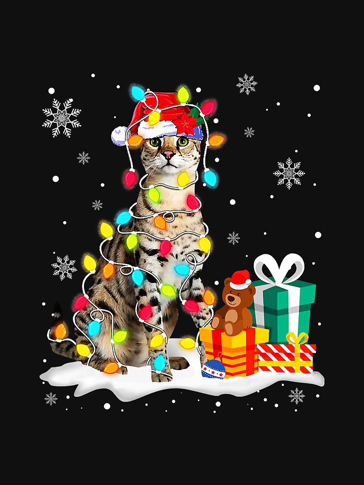 Funny Savannah Christmas Light Cat Dad by reyeskhan79