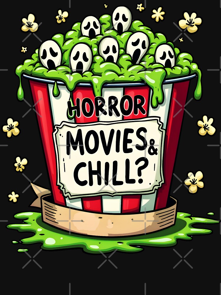 Horror Movie & Chill Spooky Popcorn by AlphaTeez