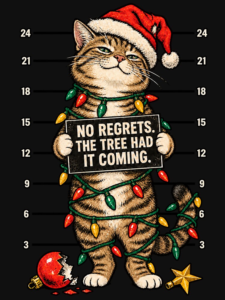 No Regrets, The Tree Had It Coming – Funny Christmas Cat by WolfmanProphecy