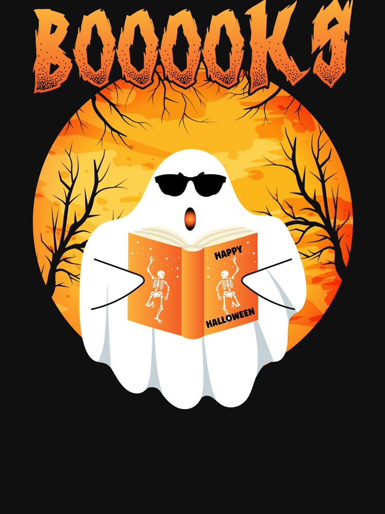 CUTE GHOST BOOK READING TEACHER SCHOOL FUNNY HALLOWEEN, BOOK LOVER, HALLOWEEN SCHOOL TEACHER by R B Chrystal