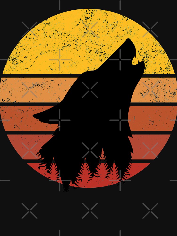 Wolf Vintage Sunset Trendy Animal Silhouette by VintagePathway