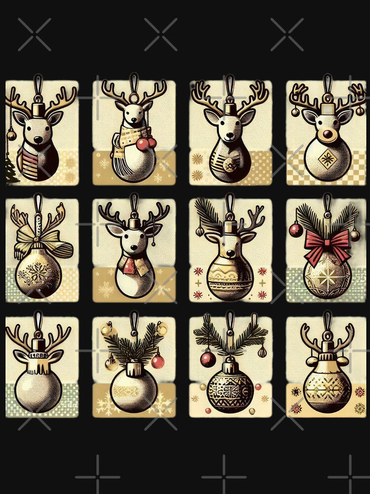 Christmas Deer Balls vintage pattern ,Holiday Pattern,Vintage Christmas Pattern,christmas retro,Christmas Pattern by Expressions-Sel