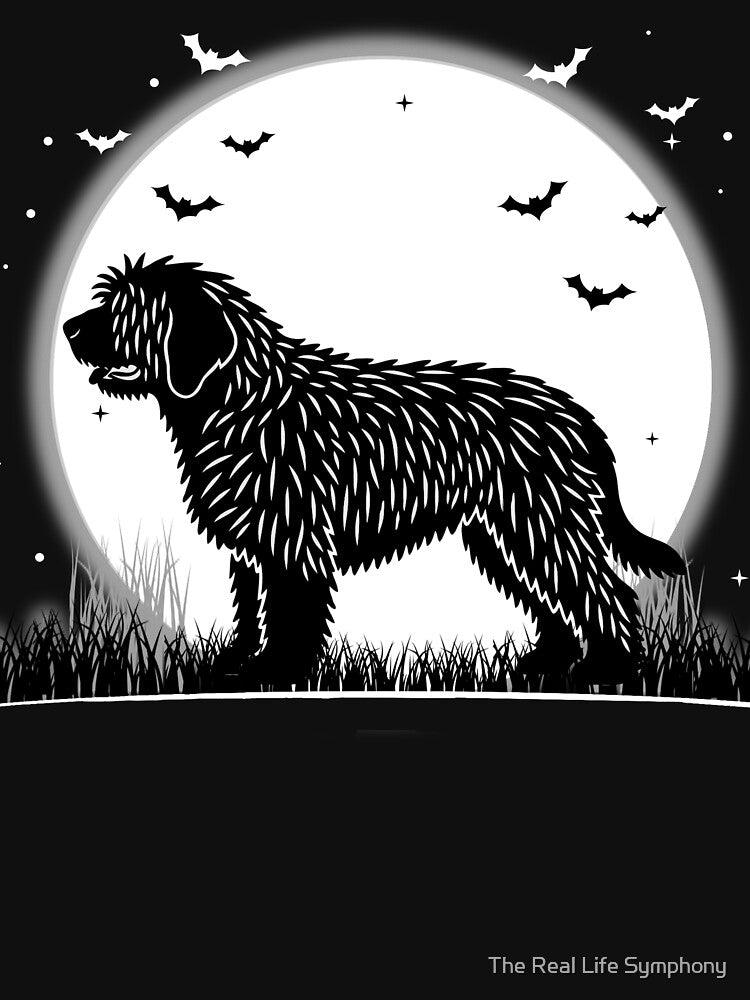 Bergamasco Sheepdog Dog – Halloween Moon Silhouette by The Real Life Symphony