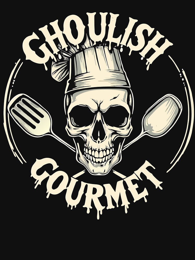Skeleton Cooking Ghoul Gourmet for Funny Halloween Night Party by TheInkyOwl-TIO