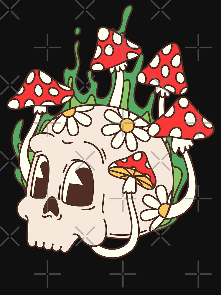 retro groovy mushroom classic tshirt by anandsiva2703