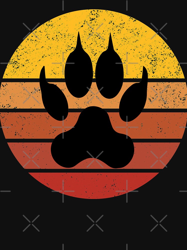 Wolf Paw Vintage Sunset Trendy Animal Silhouette by VintagePathway