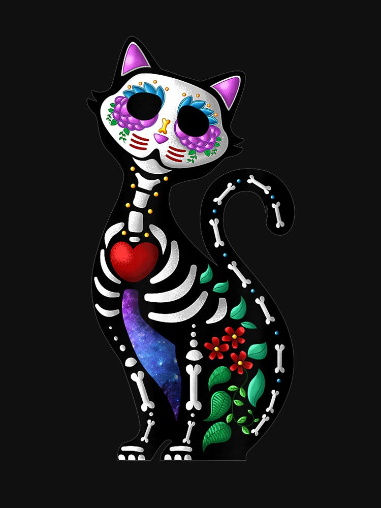 Sugar Skull Cat Dia De Los Muertos Mexican Gift by tolivia