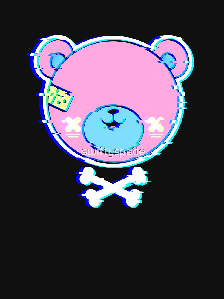 Cute Kawaii Goth Bear Glitch Creepy Pastel Goth Vaporwave by swiftyspade