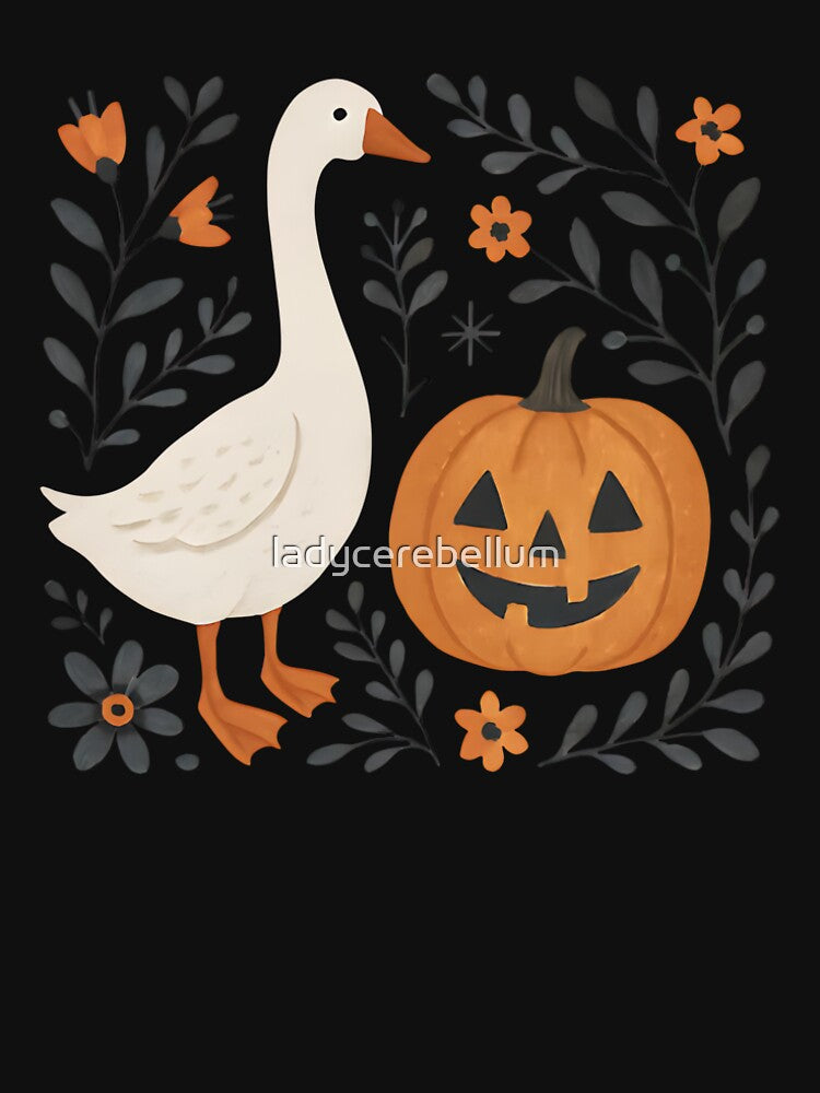Floral Fall Goose by ladycerebellum