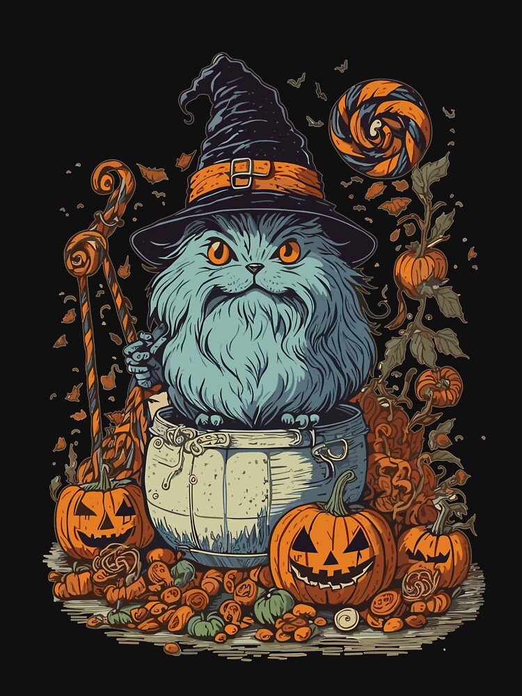 Halloween cat in the candy land by TeeAave