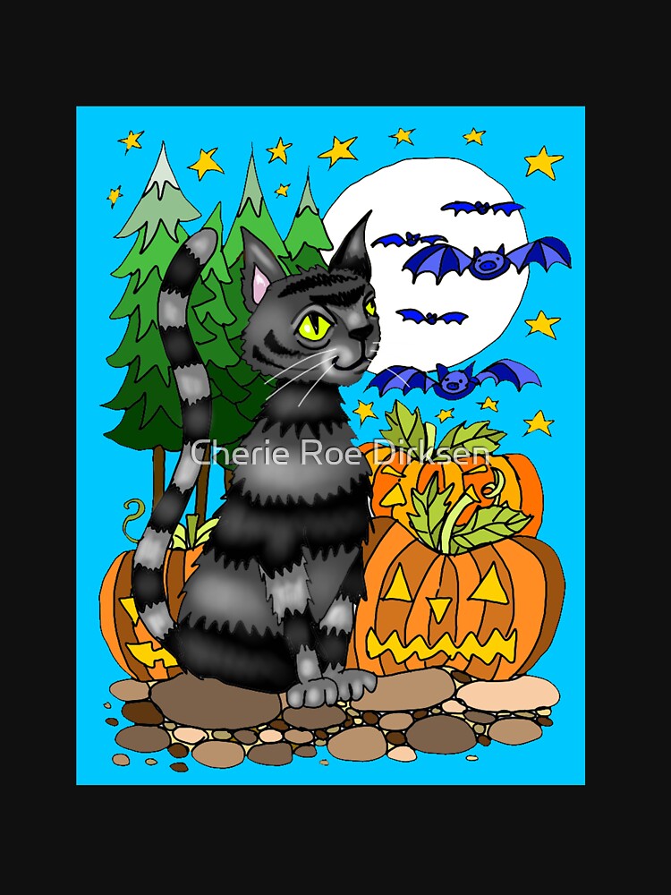 Halloween Cat with Pumpkins by Cherie Roe Dirksen