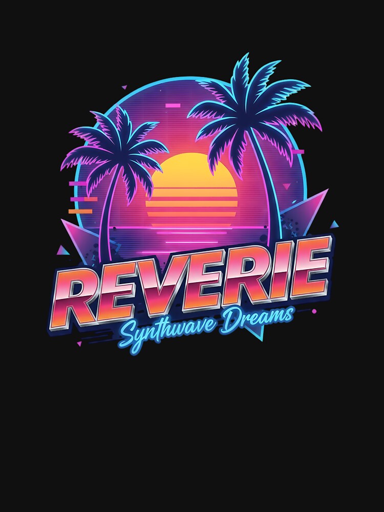 Reverie Synthwave Sunset Retro Palm Art by SoulenCify