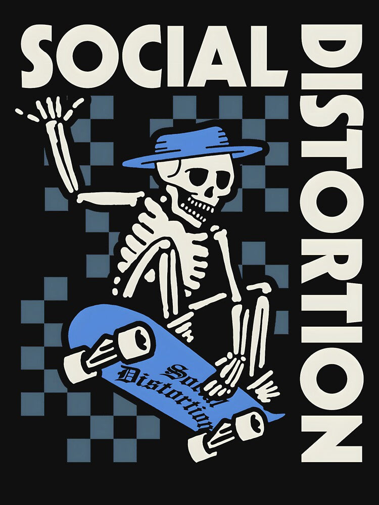 Skater Skeleton Checkered Board Design by Talentity55