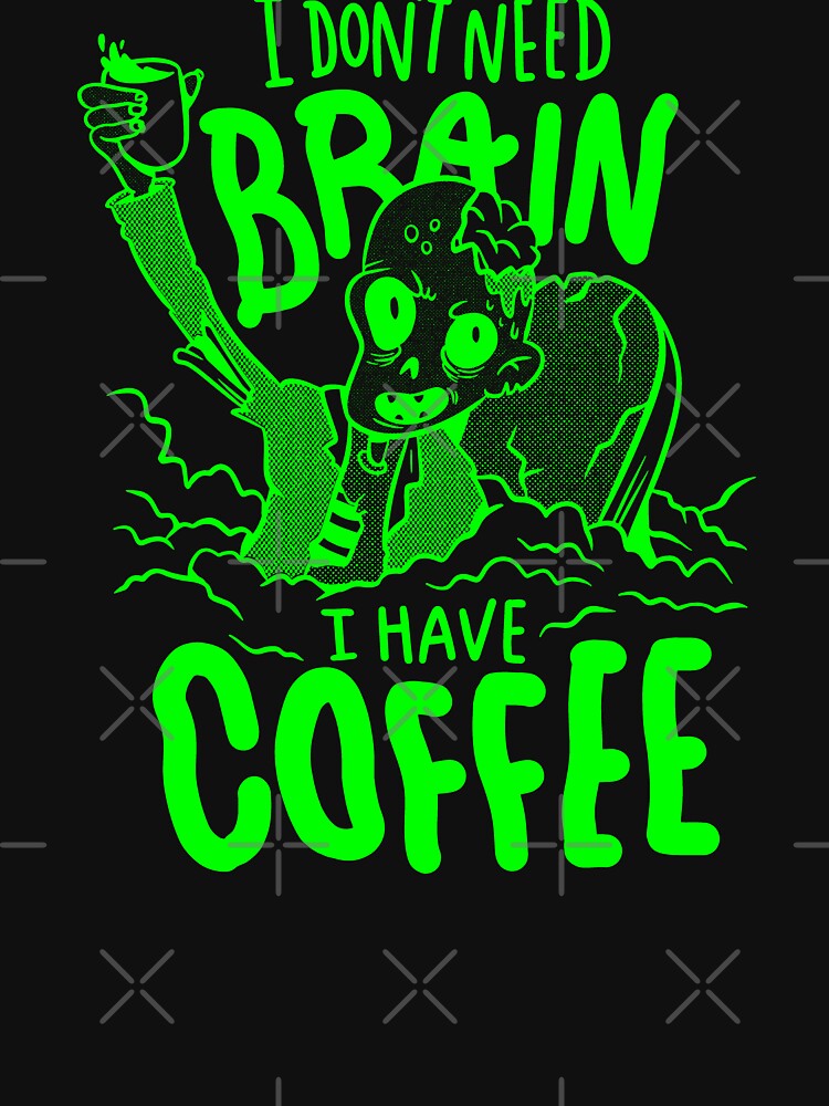 acid green halloween coffee drinking zombie by Gossip Rag