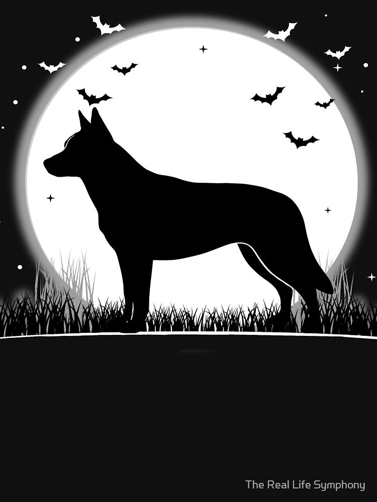 Australian Cattle Dog – Halloween Moon Silhouette by The Real Life Symphony