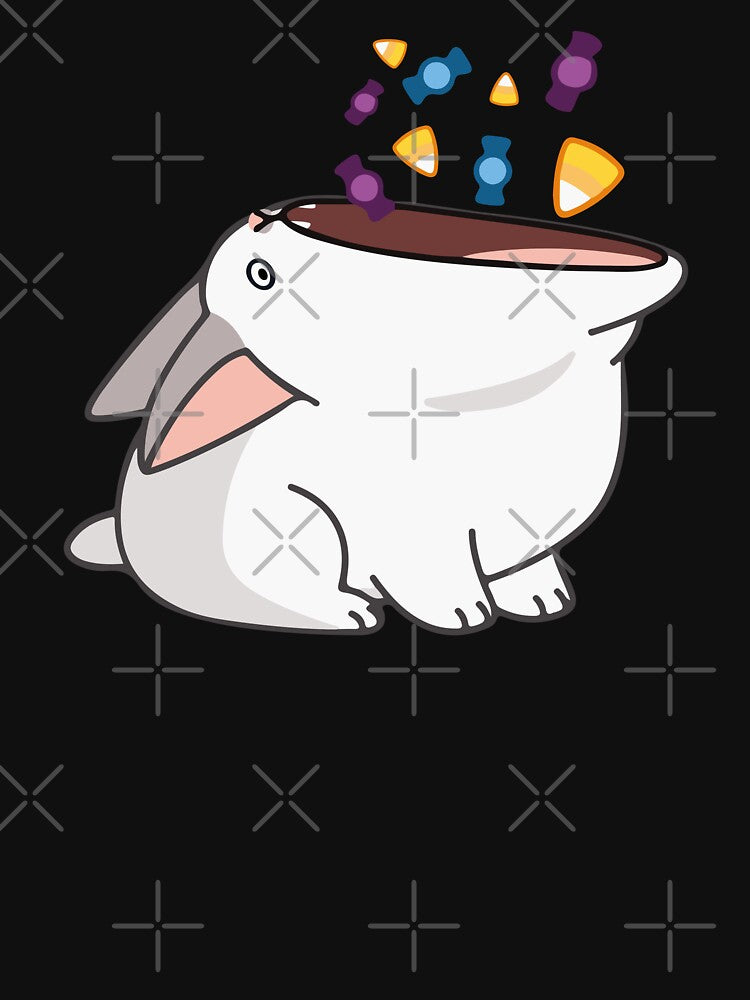 Happy Candyween. Funny Halloween cute bunny eat candyes by bolkibox