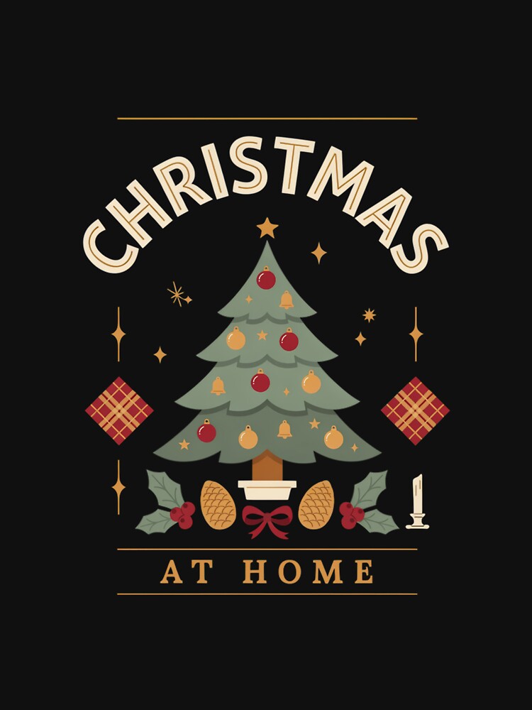 Christmas At Home T Shirt, Vintage Christmas Shirt, Nostalgic Holiday Tee, Cozy Christmas Gift by Daily Mood Tees