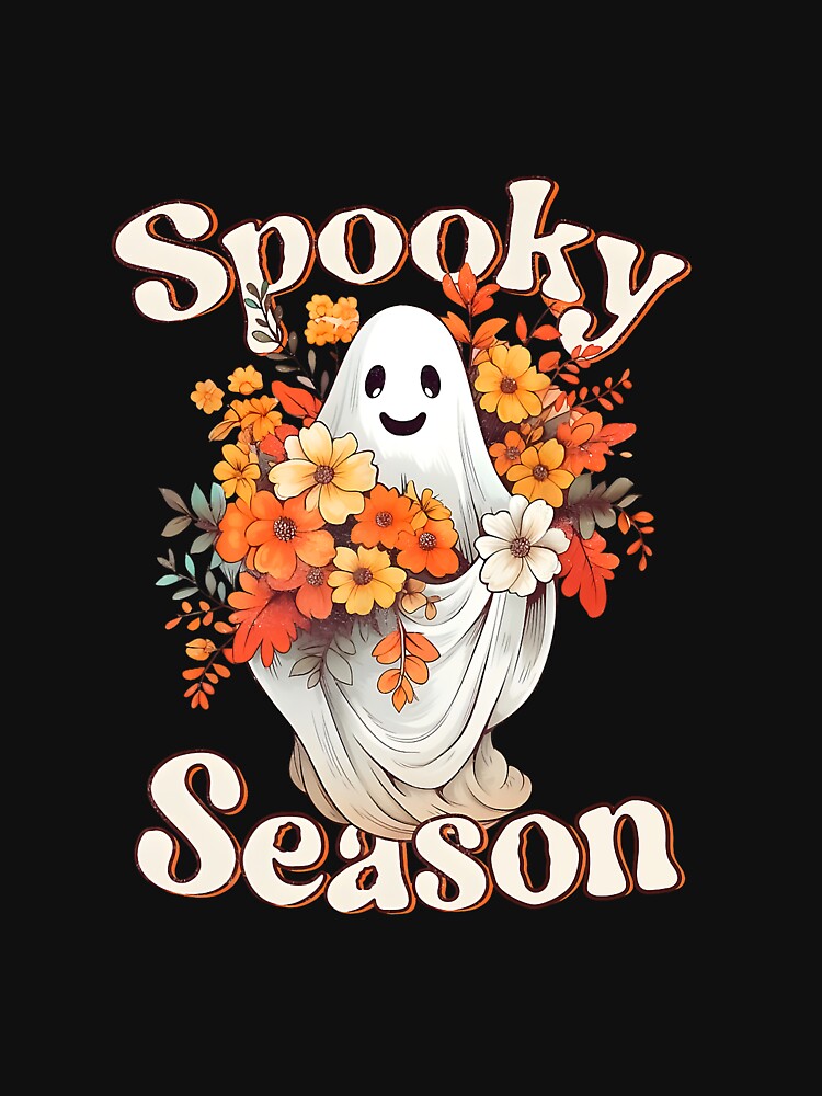 Retro Groovy Halloween Cute Ghost Spooky Season Funny by mainana78