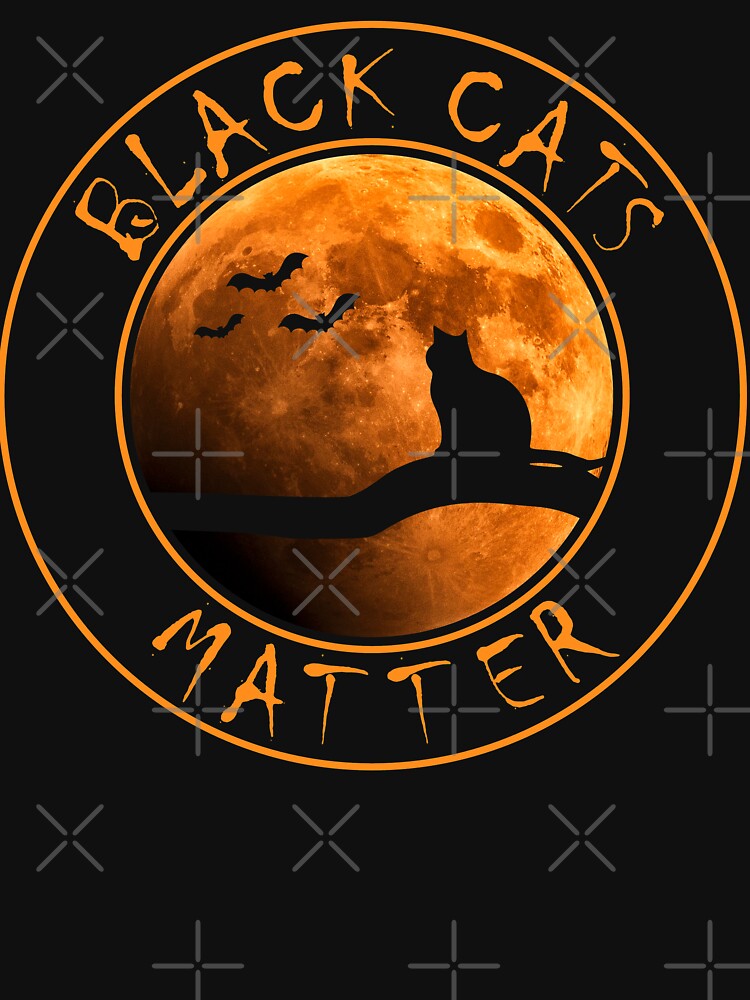 Funny Halloween Black Cats Matter Full Moon and Bats by TKsTees