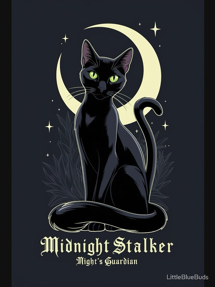 Night’s moon — black cat by LittleBlueBuds