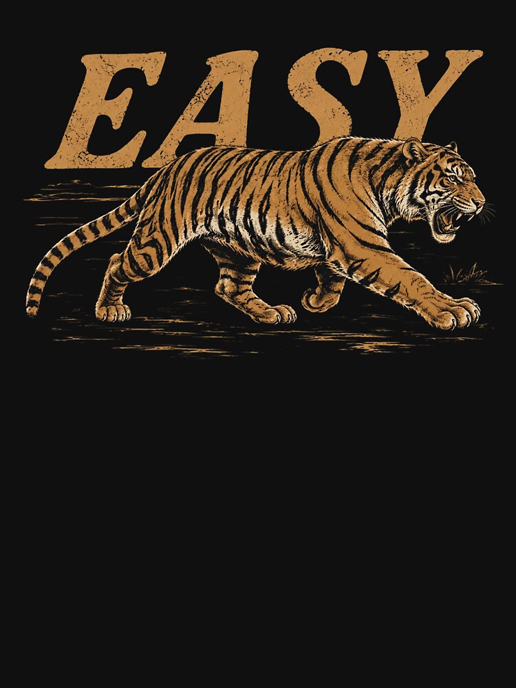 Easy Tiger, Vintage Distressed Tiger, Retro Tiger, Grunge Indie Boho by Cchotlan