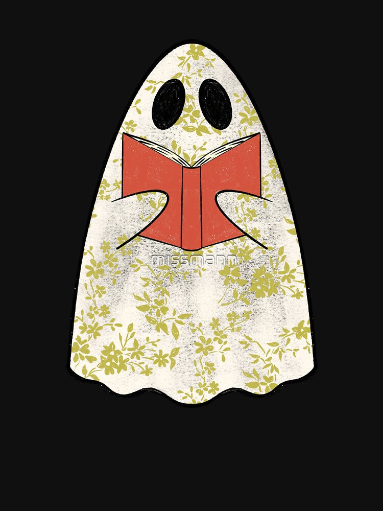 Ghost August Reading A Book With black background by missmann