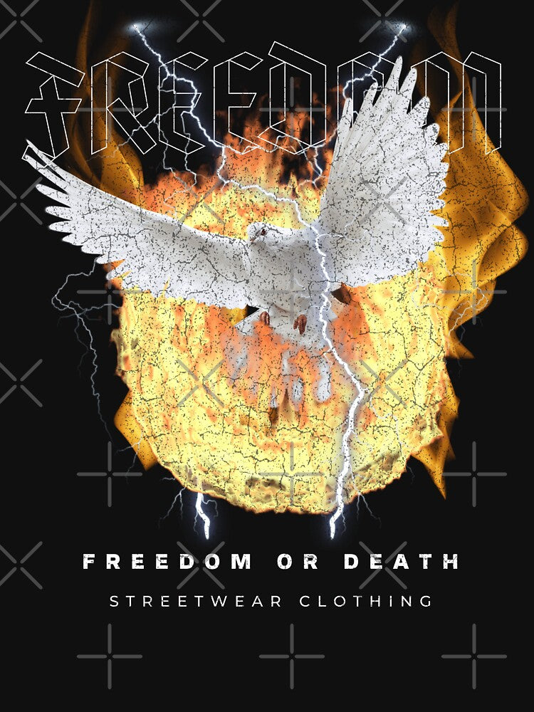 Freedom or Death Dove through Fire Vintage Heavy Metal by StreetGlory