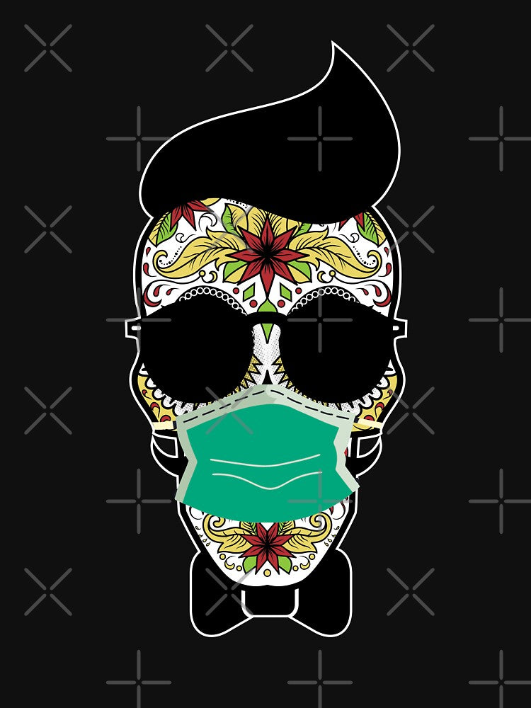 Dia de los Muertos 2020 a Mexican Sugar Skull with Face Mask by Frosty1489
