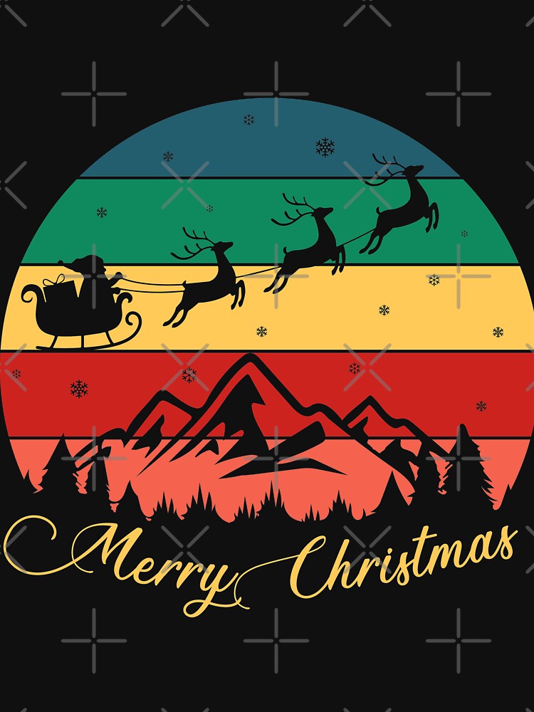 Vintage Santa On Sleigh Merry Christmas by ecdato